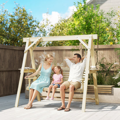Three-Seater Wooden Swing Bench