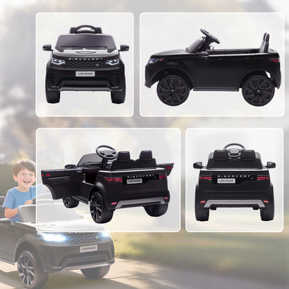 Land Rover Discovery Licensed 12V Kids Electric Car with Remote, 4 Wheel Suspension, Slow Start, Lights, Music, Black