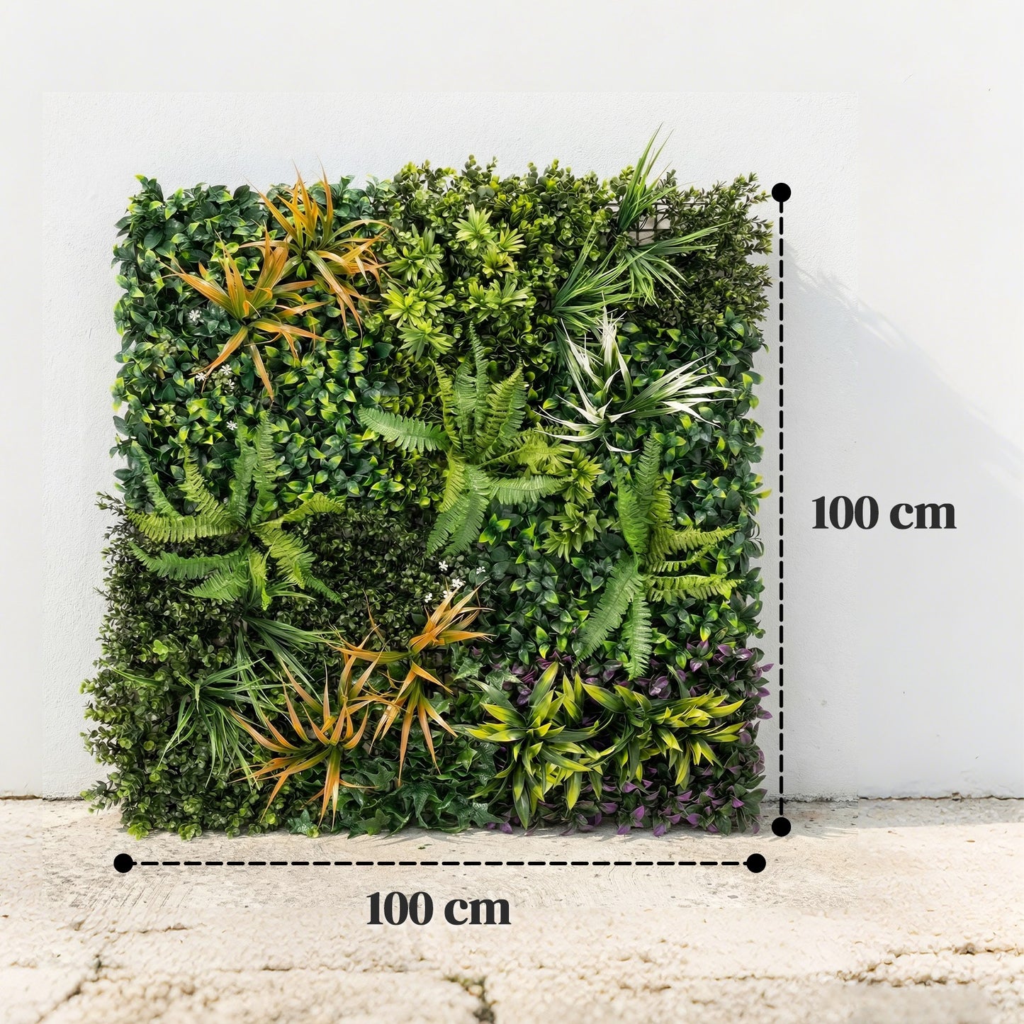 Grass Wall Panels, 100 x 100 cm Artificial Grass Wall Decor with Tie Connectors, Greenery Backdrop Panels, Green