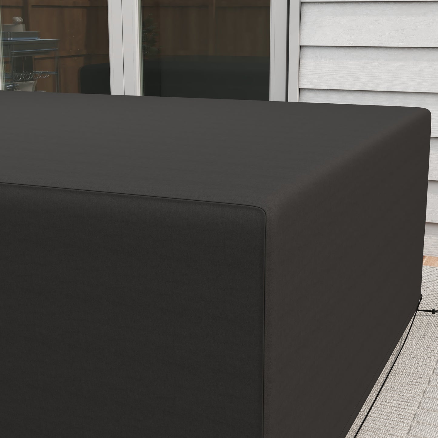 Outdoor Garden Furniture Cover Waterproof, Anti-UV 600D Heavy Duty Oxford Fabric Patio Furniture Cover for Rectangular Sofa T
