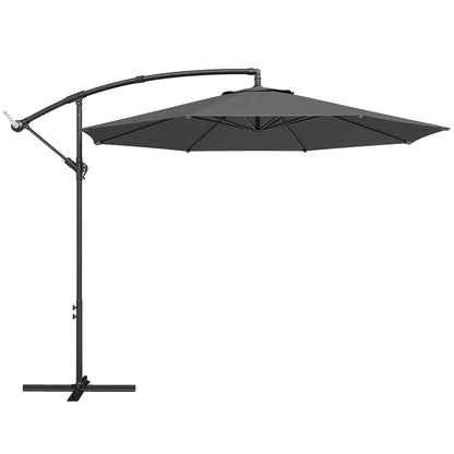 3 m Overhanging Cantilever Parasol, with Cross Base - Black