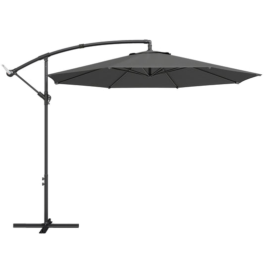 3 m Overhanging Cantilever Parasol, with Cross Base - Black