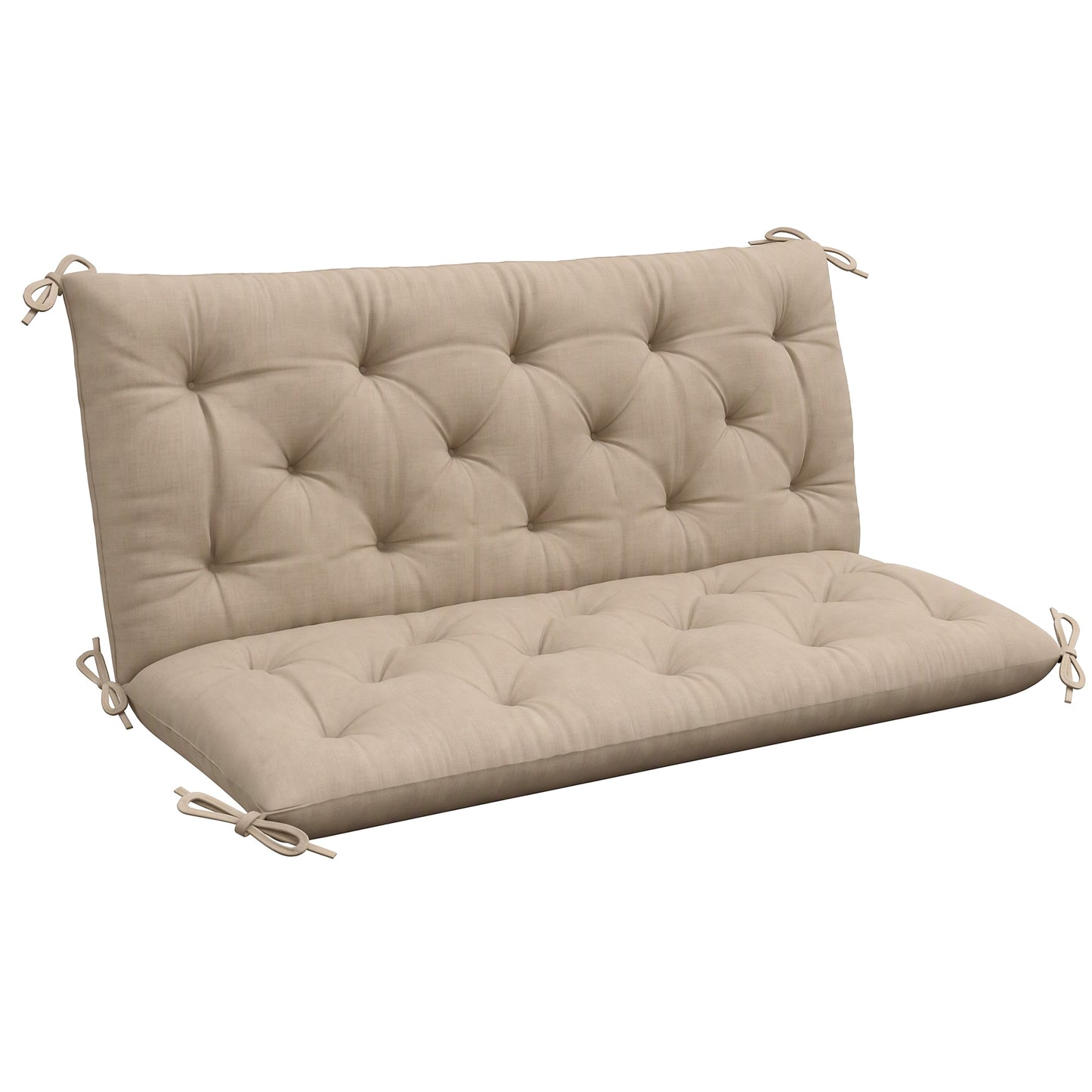 Garden Bench Cushion, 2 Seater Swing Chair Cushion, Seat Pad with Ties for Indoor and Outdoor Use, 110 x 120 cm