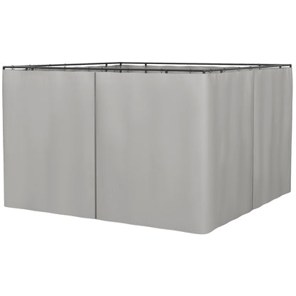 Set of Four 3 x 3m Gazebo Replacement Walls - Light Grey