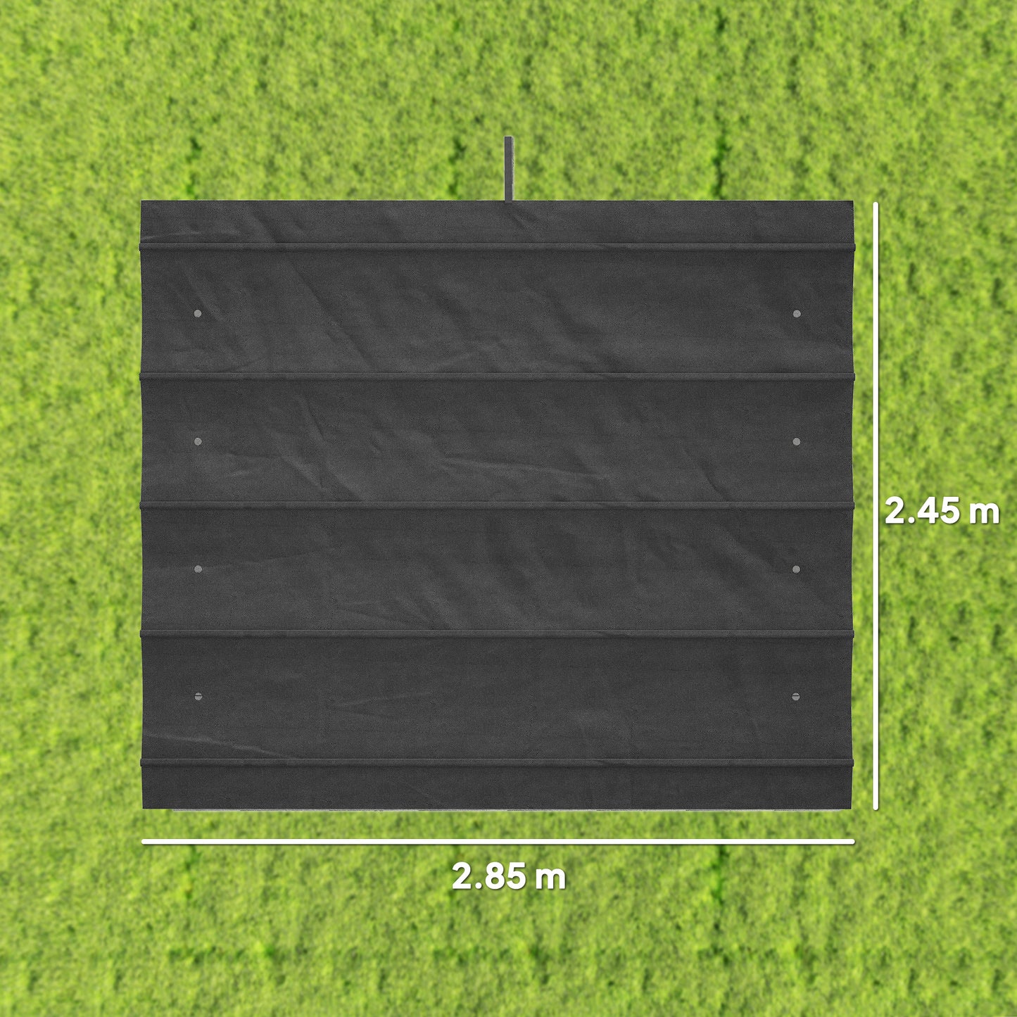 Pergola Cover Roof, 2.86 x 2.45 m Retractable Sun Shade Top for 3 x 2m Pergola Frame, UV30+ Protected, Dark Grey