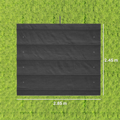 Pergola Cover Roof, 2.86 x 2.45 m Retractable Sun Shade Top for 3 x 2m Pergola Frame, UV30+ Protected, Dark Grey