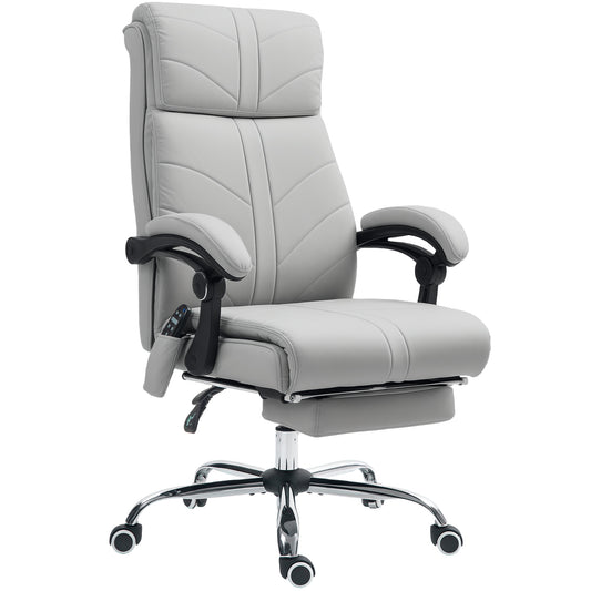 Faux Leather Massage Office Chair - Light Grey