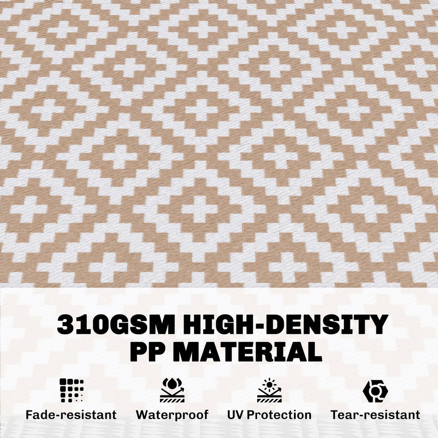 Outdoor Rug Reversible Mat Plastic Straw Rug Portable RV Camping Mat for Garden Deck Picnic Indoor, 182 x 274 cm (6 x 9 ft)