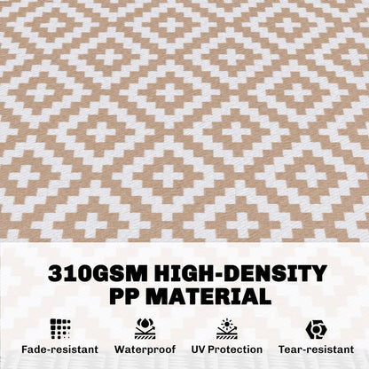 Outdoor Rug Reversible Mat Plastic Straw Rug Portable RV Camping Mat for Garden Deck Picnic Indoor, 182 x 274 cm (6 x 9 ft)