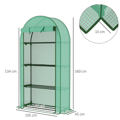 Four Shelf Mini Greenhouse - Green