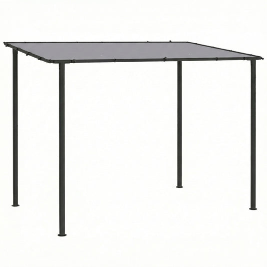 3 x 2 m Lean to Garden Pergola, Metal Frame Gazebo Pergola with UPF30+ Protection, Sloped Roof, Drainage Holes, Grey