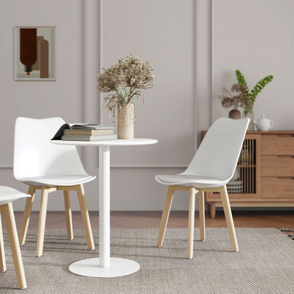 Dining Table, Round Kitchen Table with Steel Base for Living Room, Dining Room, 60 x 60 x 72cm, White