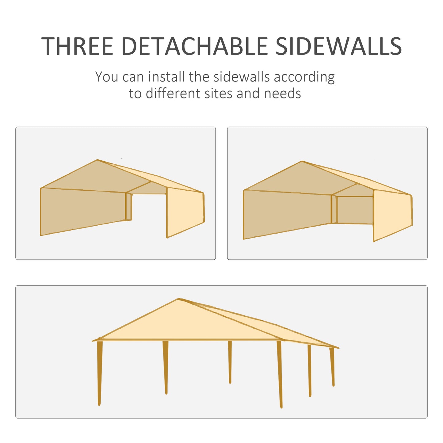 6 x 3 m Party Tent Gazebo Marquee Outdoor Patio Canopy Shelter with Windows and Side Panels Black