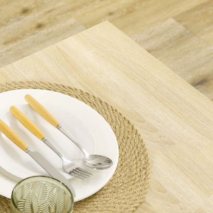 Dining Table for 4-6 People, Kitchen Table with Wood Effect for Dining Room, Oak