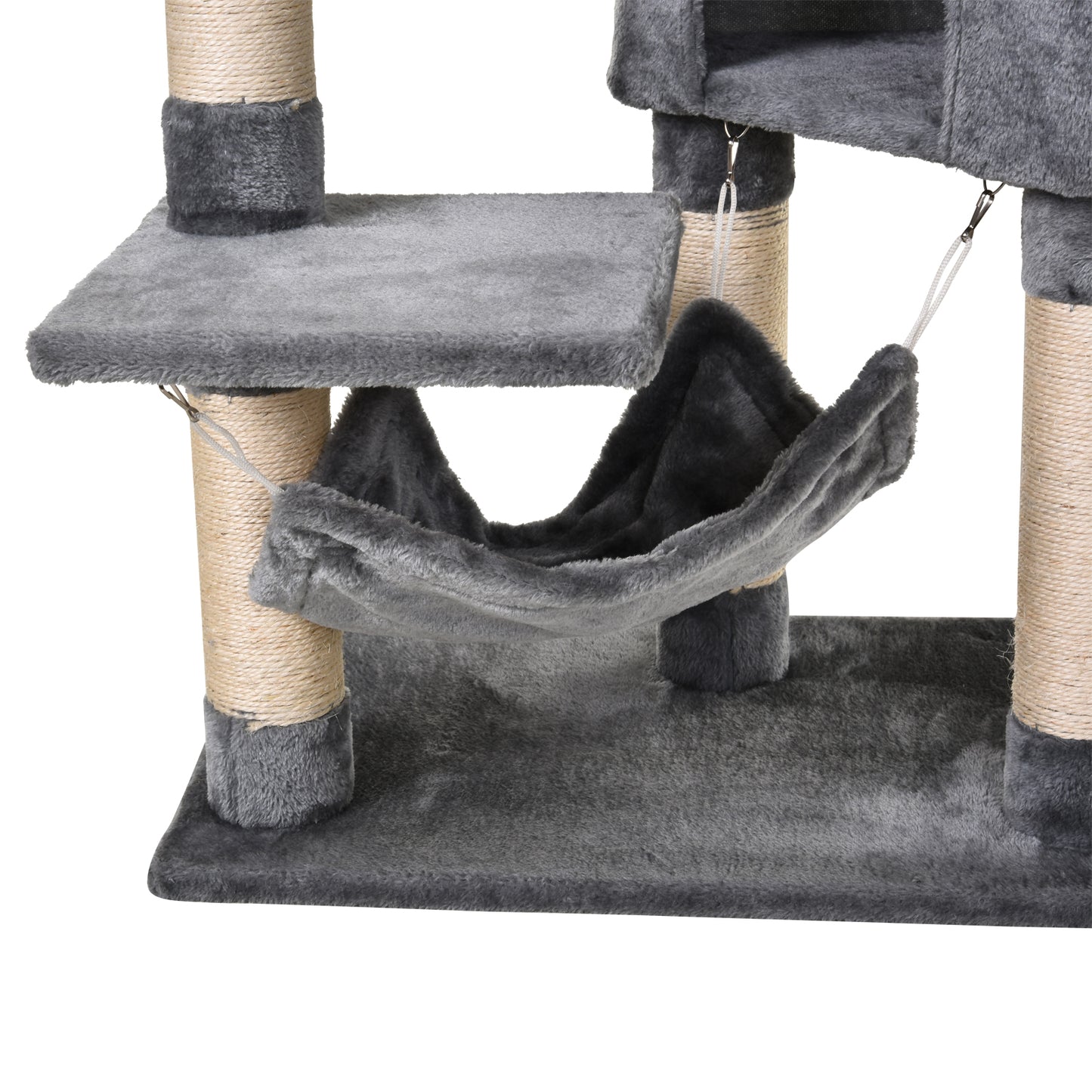 Cat Tree for Indoor Cats Condo Tower Multi-level Height 150CM Kittens Activity Stand House with Toys & Various Scratching Pos