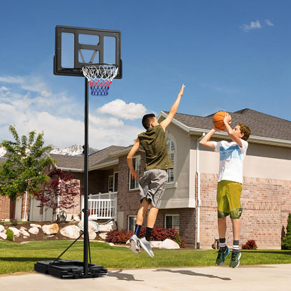 2.3-3.05m Basketball Hoop and Stand, with Weighted Base, Wheels, Black