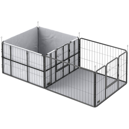 Seven-Panel Dog Whelping Box, Dog Playpen with Washable Whelping Pads, Wind-Resistant Fabric, for Small and Medium Dogs