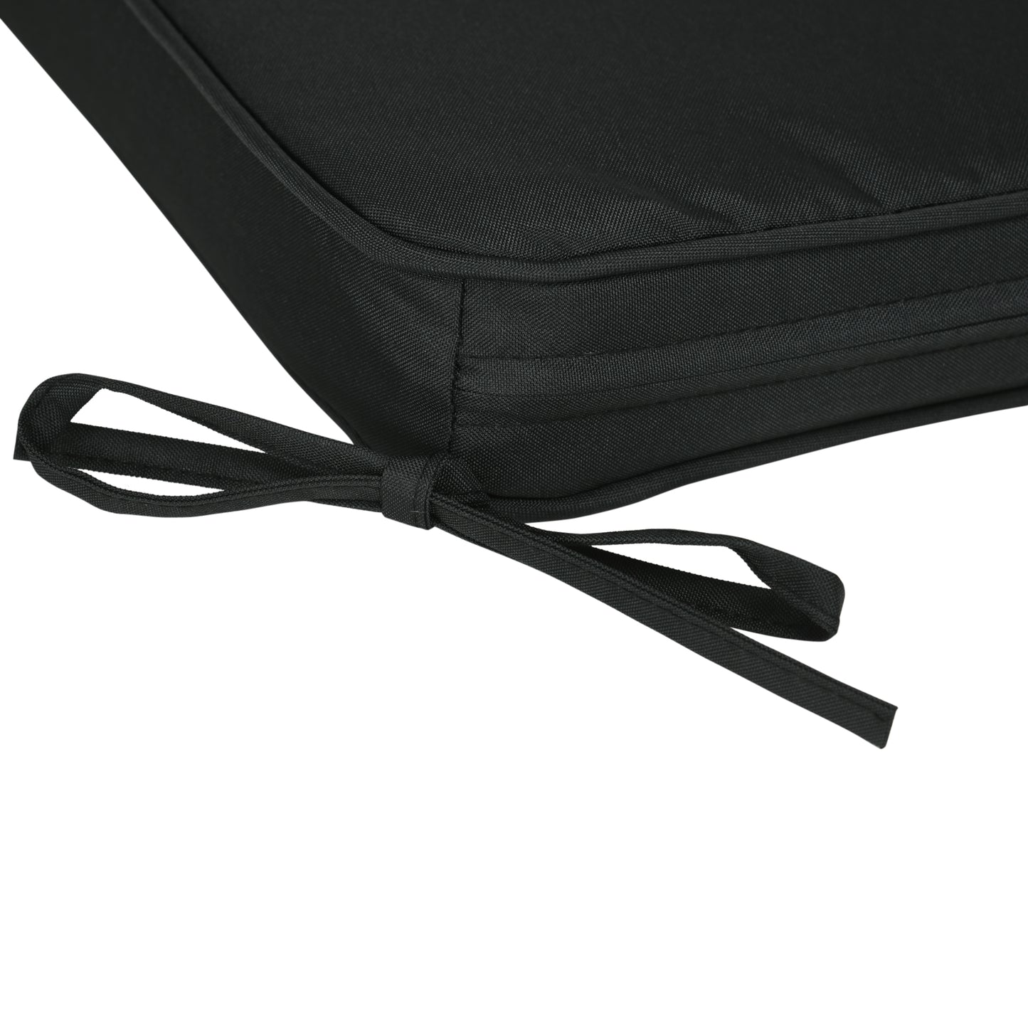 Set of 6 Chair Cushion Seat Pads Dining Chair w/ Straps Indoor Outdoor Removable Tie On Garden Patio, Black