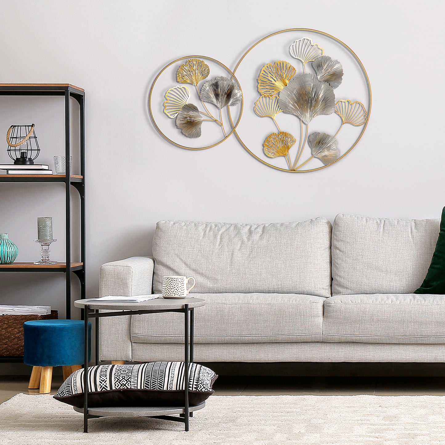 Large Metal Wall Art, Modern Hanging Wall Sculpture with Unique Multi-leaf Design