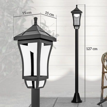 1.3 m Garden Lamp Post Light, LED Outdoor Solar Post Lights, Waterproof IP44 for Patio, Garden, Pathway, Cool White