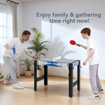 5-in-1 Multi Games Table, with Pool, Table Tennis, Basketball, Hockey, Archery, Blue