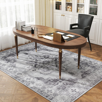 Vintage Area Rug, Non-Slip Washable Rug, Flannel Floor Carpet for Living Room, Bedroom, Dining Room, Home Office