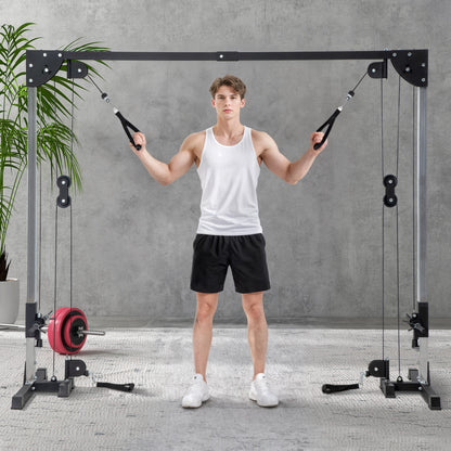 Multi Home Gyms with Cable Pulley System, Cable Crossover Machine with 4 Handles for Full Body Strength Training