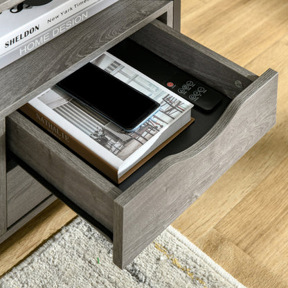Industrial Side Table with Drawer, Sofa Table, Bedside Cabinet with Storage Shelf, Slim Nightstand for Living Room, Bedroom