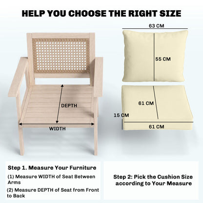 Outdoor Seat and Back Cushion Set Patio Deep Seating Chair Replacement Cushion