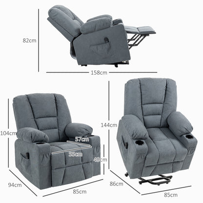 Oversized Riser and Recliner Chairs for the Elderly, Fabric Upholstered Lift Chair for Living Room with Remote Control