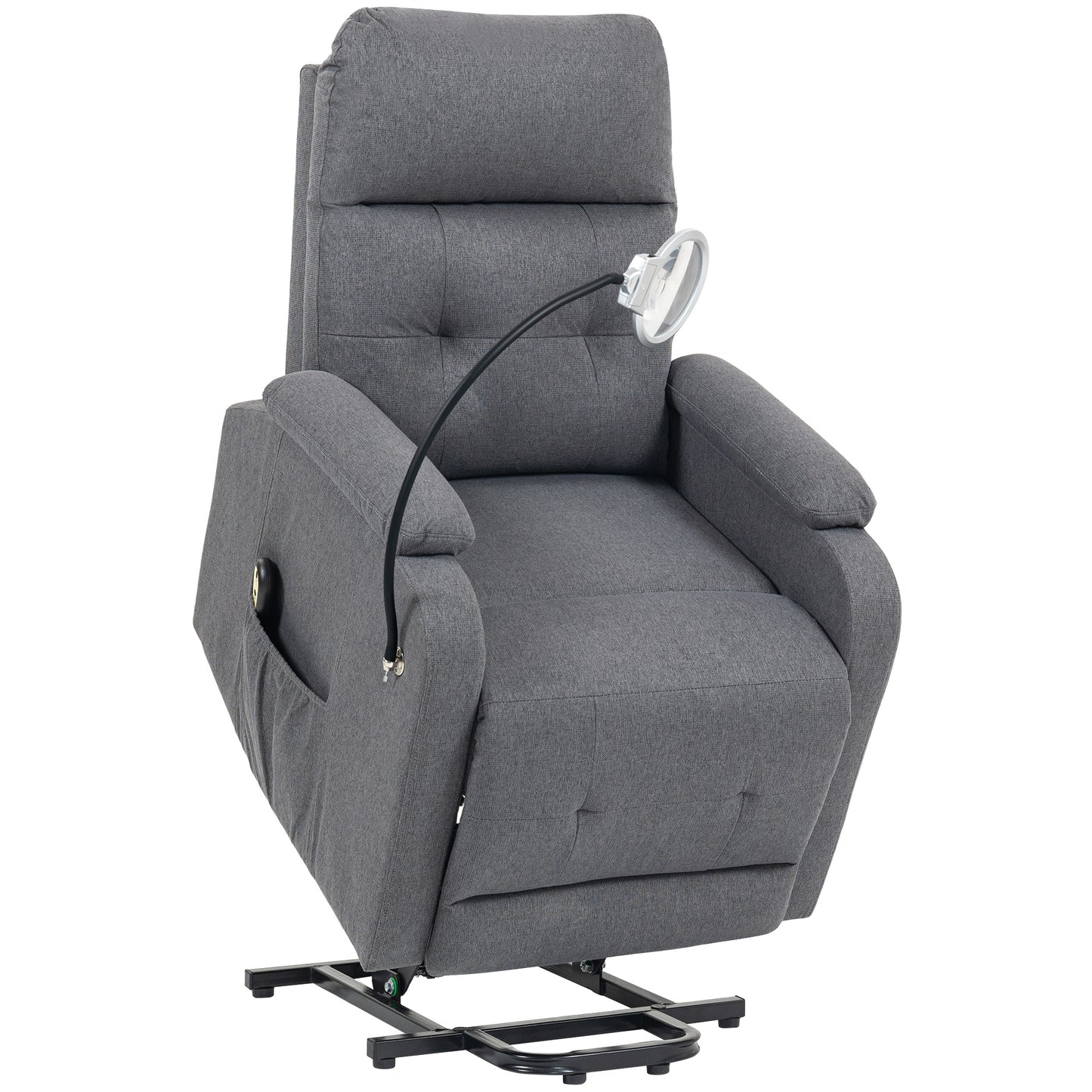 Electric Rise/Recline Armchair, with Reading Light - Grey