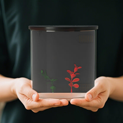 3L Small Fish Tank with Filter System, LED Light, Small Fish Tank for Betta, Shrimp, Black