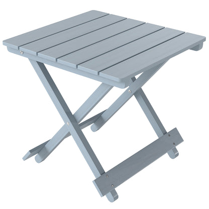 Fir Wood Folding Coffee Table, Lightweight Small Garden Table with Slatted Top, Portable Folding Side Table for Balcony