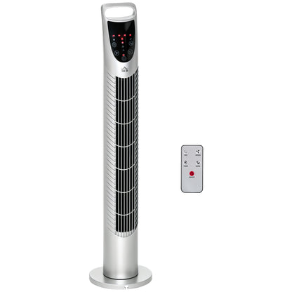 31 Inch Bladeless Oscillating Tower Fan with 70° Oscillation, Remote Control, 7.5H Timer, 3 Speed 3 Modes
