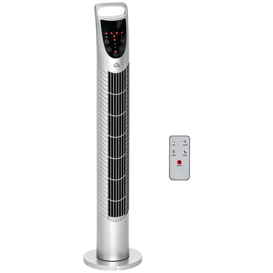 31 Inch Bladeless Oscillating Tower Fan with 70° Oscillation, Remote Control, 7.5H Timer, 3 Speed 3 Modes