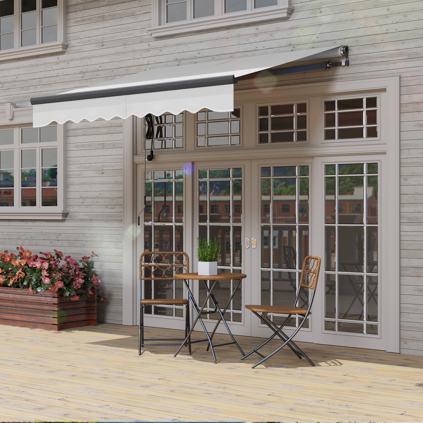 2.5 x 2m Electric Awning with Remote Controller, Aluminium Frame DIY Retractable Awning