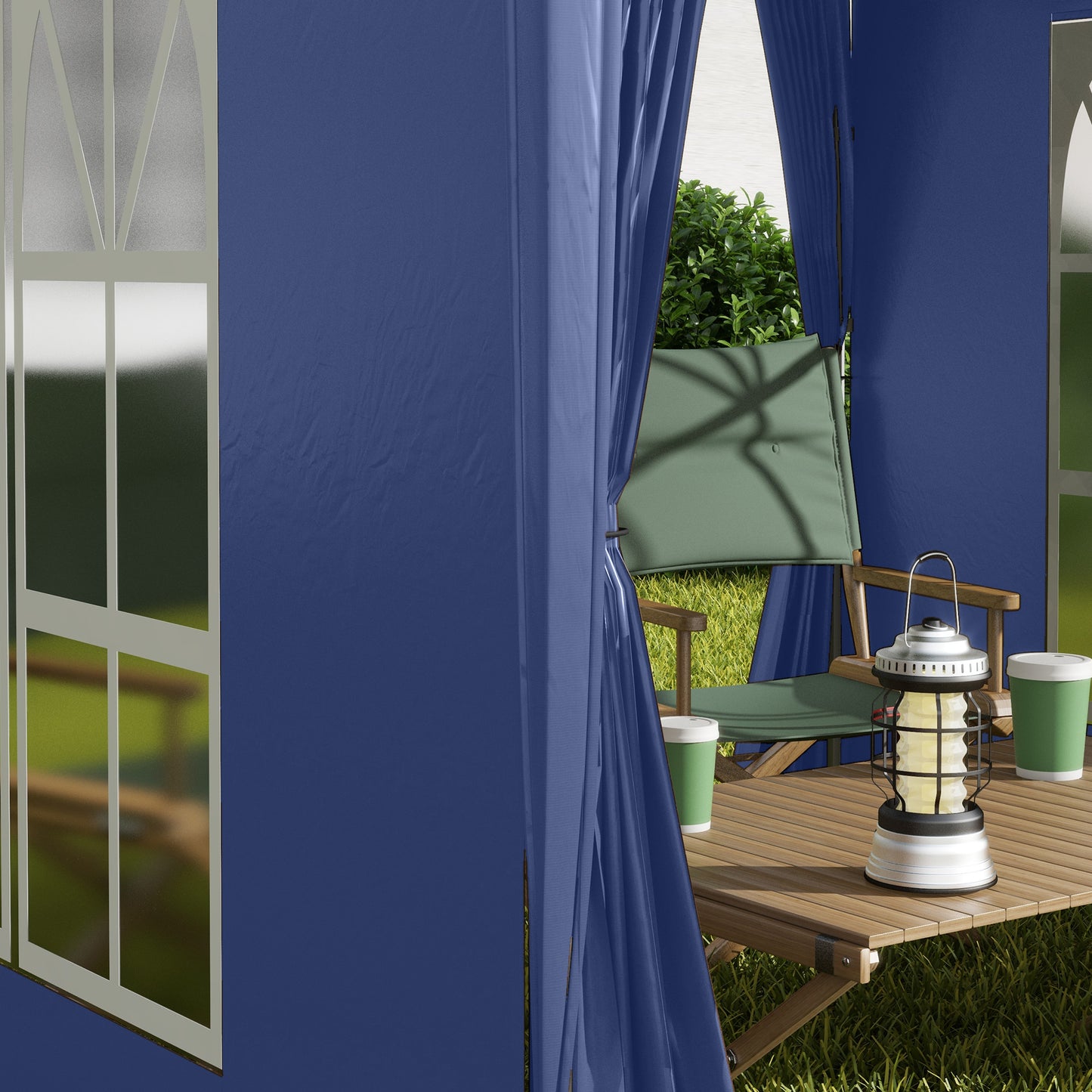 2 x 2 m Garden Pop Up Gazebo, Wedding Party Tent Marquee, Water Resistant Awning Canopy with Sidewalls, Windows, Carry Bag