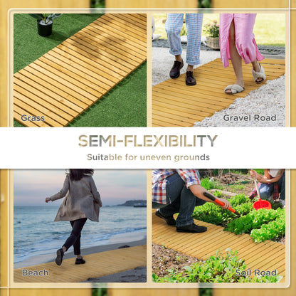 Rollable Wooden Garden Pathway Weather-Resistant Walk Way for Wedding Party Pathways 185 x 60 cm
