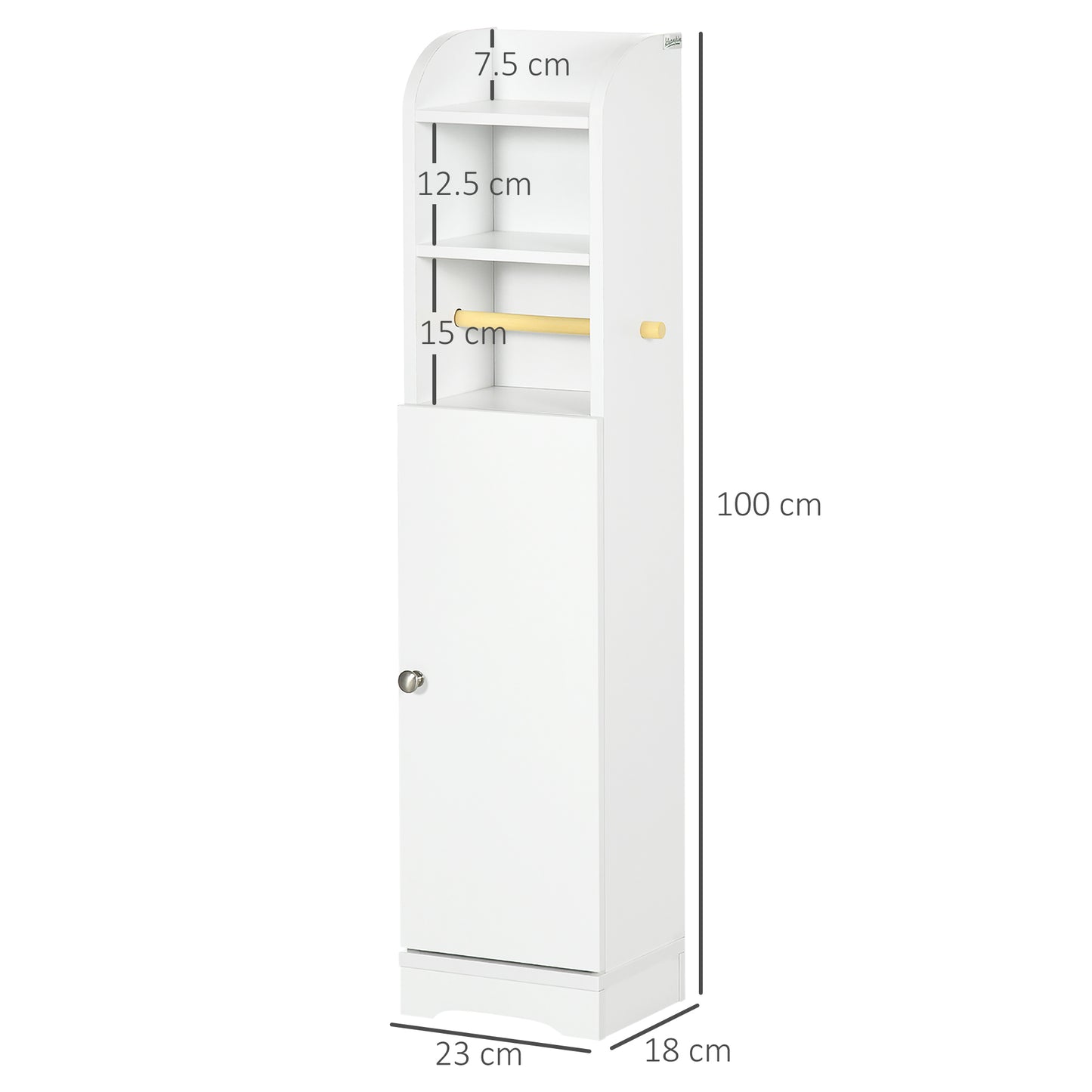 Multi-Storage Narrow Bathroom Cabinet - White