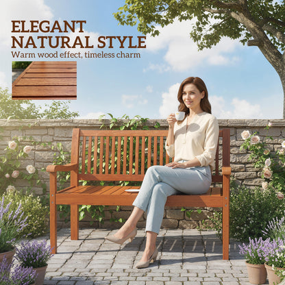 Garden Bench 2 Seater, Wooden Outdoor Bench with Waterproof Cover, Garden Seat with Ergonomic Backrest