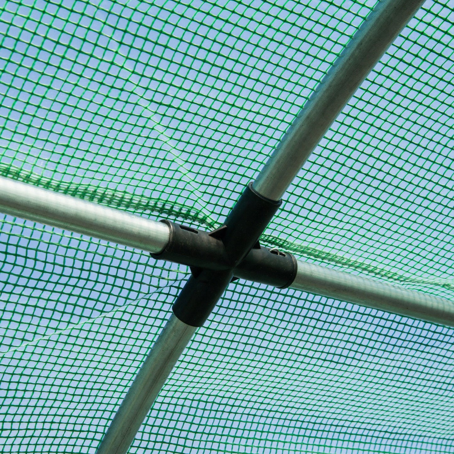 6 x 3 x 2 m Polytunnel Greenhouse with Roll-up Door and 12 Mesh Windows