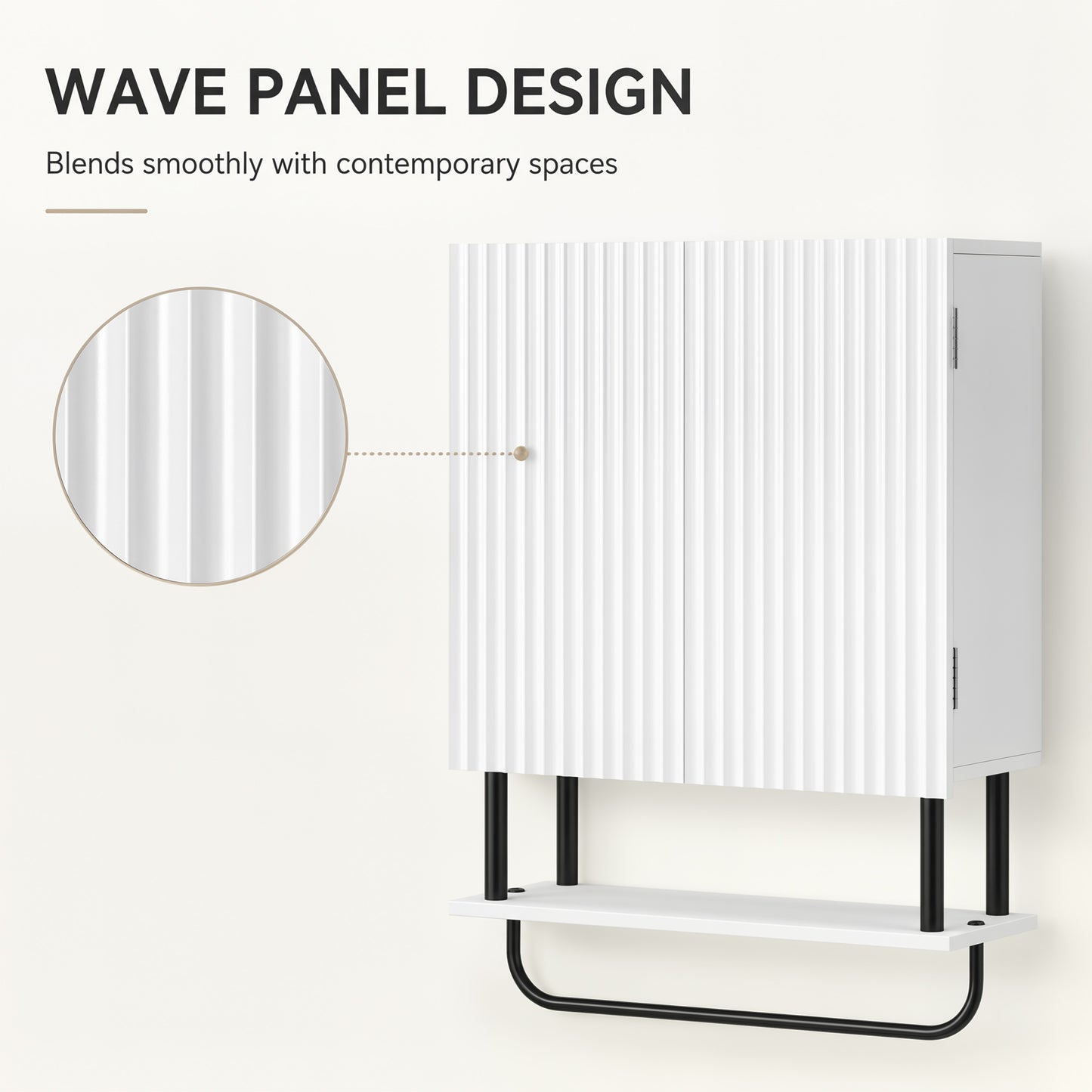 Bathroom Wall Cabinet Modern Space Saver Wall Mounted Cabinet Doors Storage White