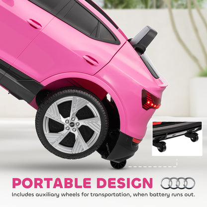 12V Kids Electric Ride on, Electric Car for Kids with Parental Remote, Music, Lights, Suspension Wheels, Pink