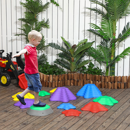 ZONEKIZ Stepping Stones Kids, 11 Pieces Balance Stones for Obstacle Course, Stackable Non-Slip Starfish Shape