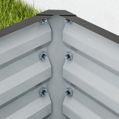 Set of Two 110 x 50cm Steel Planter Boxes - Light Grey