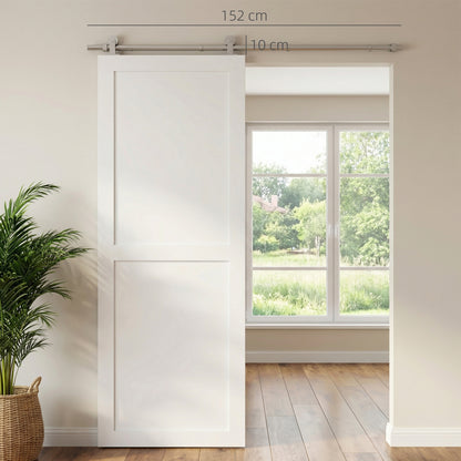 Sliding Door Hardware Kit Heavy Duty 304 Stainless Steel 152 cm Wide Door Silver Tone