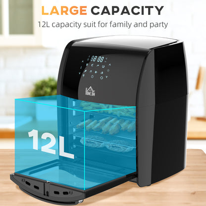12L 8 in 1 Digital Air Fryer Oven with Roast, Bake, Dehydrate, 8 Preset Modes, Rapid Air Circulation, Timer, Inner Light