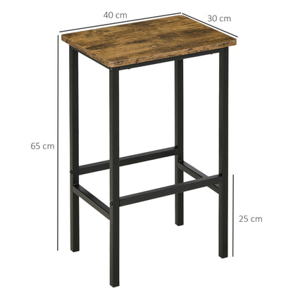 Industrial Bar Stools, Set of 2 Kitchen Breakfast Bar Chairs with Footrest, Counter Height Island Stools for Dining Area