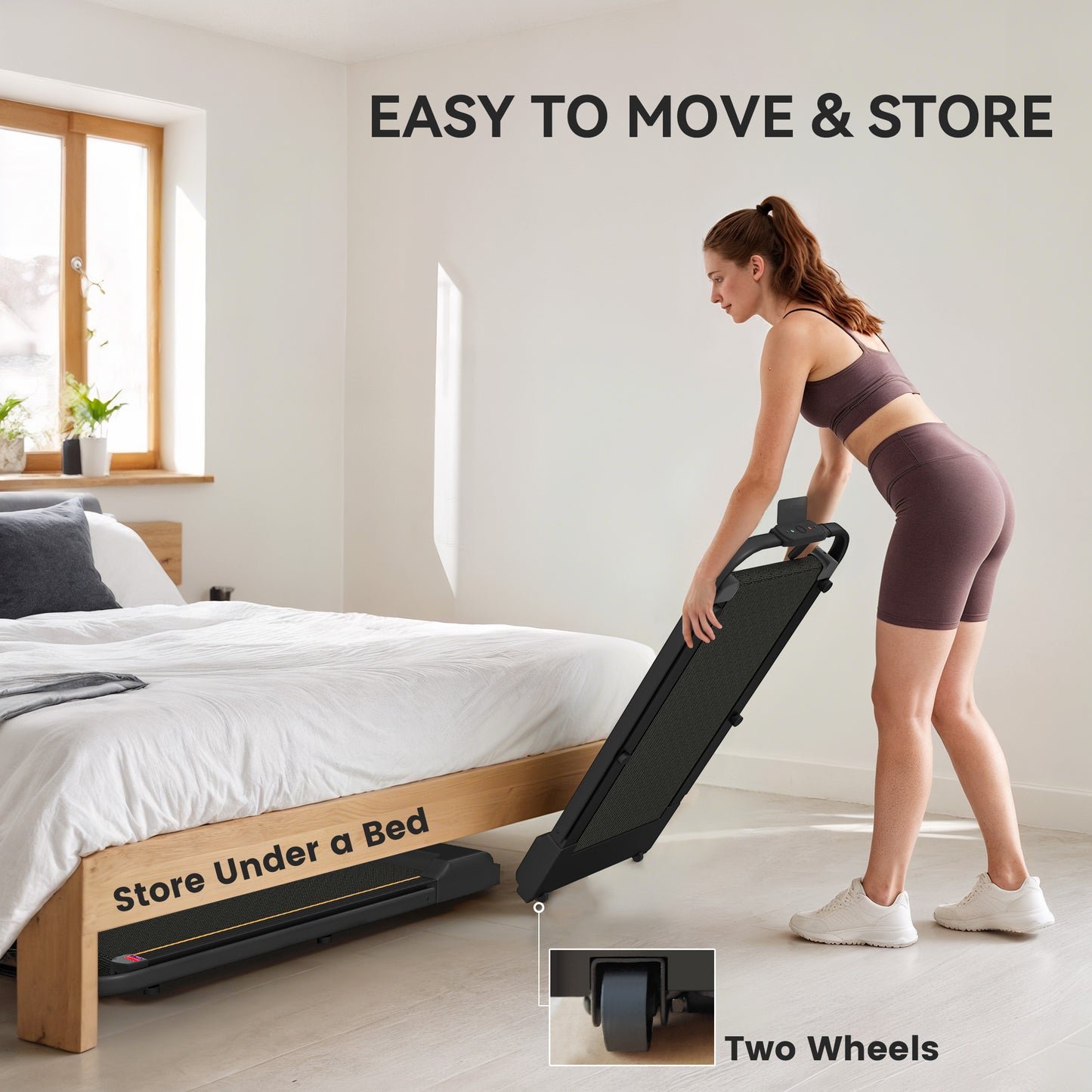 2.5HP Walking Pad, 1-6km/h Folding Treadmill with Remote Control and LED Display for Home Gym Office, Orange