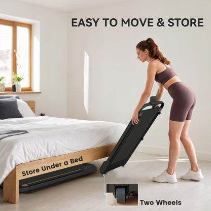 2.5HP Walking Pad, 1-6km/h Folding Treadmill with Remote Control and LED Display for Home Gym Office, Orange
